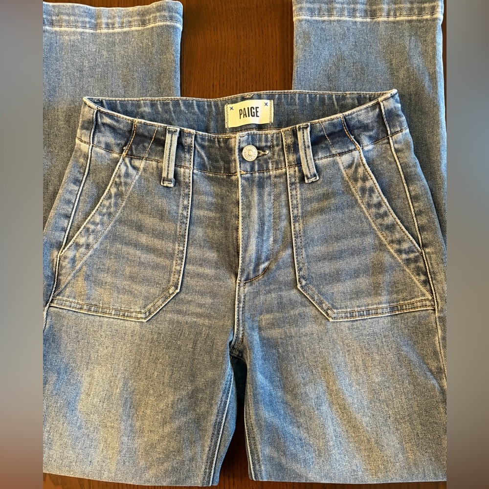 PAIGE faded blue utility jeans